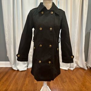 Chrisuno black double breasted peacoat women’s size small EUC